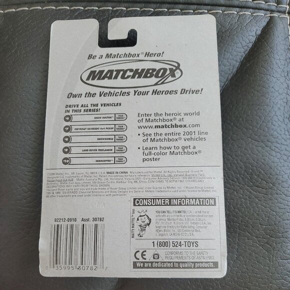 2000 MATCHBOX TEAM TUNDRA SERIES #9 of 75 LAND ROVER FREELANDER Blue Orange New - Picture 4 of 4